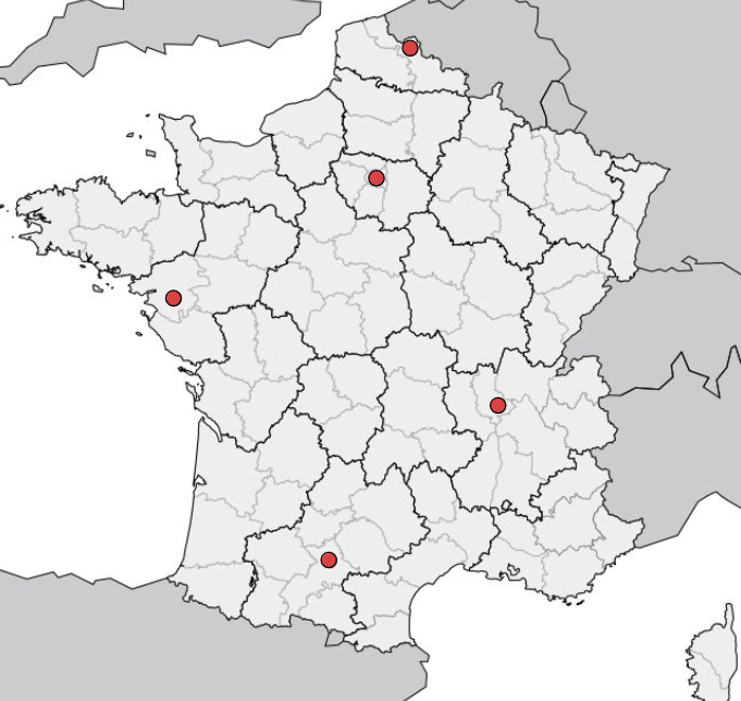 Map of PUGs in France